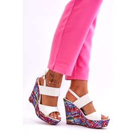 Women's Wedge Sandals White Calderia 1