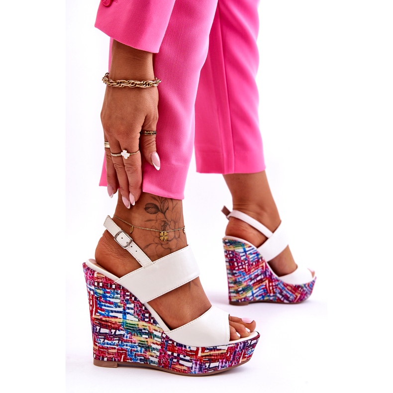 Women's Wedge Sandals White Calderia 2