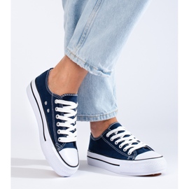 Women's navy blue Shelovet sneakers 1 Women's navy blue Shelovet sneakers 1