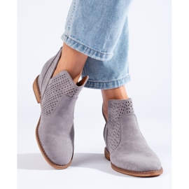 Openwork women's wedge boots Shelovet grey 1