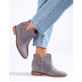 Openwork women's wedge boots Shelovet grey 2
