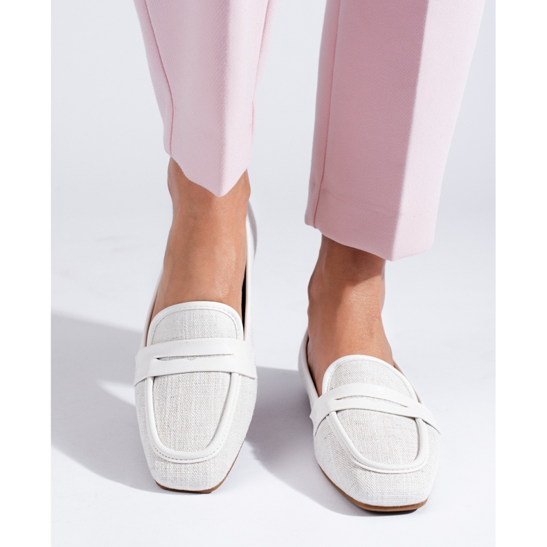 Women's elegant white Shelovet loafers 1