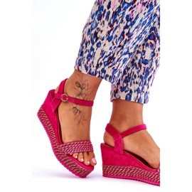 Classic Women's Fuchsia Wedge Sandals pink 3