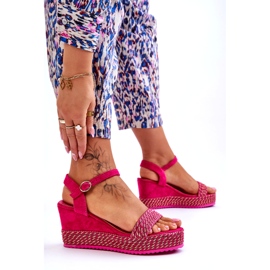 Classic Women's Fuchsia Wedge Sandals pink 4