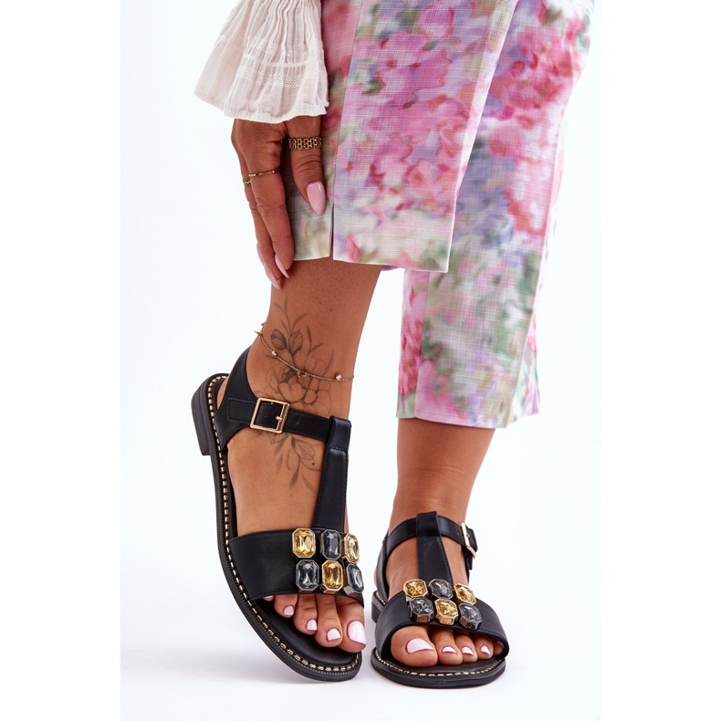 Women's Sandals S.Barski With Stones KV-2775-30 Black 1 Women's Sandals S.Barski With Stones KV-2775-30 Black 1