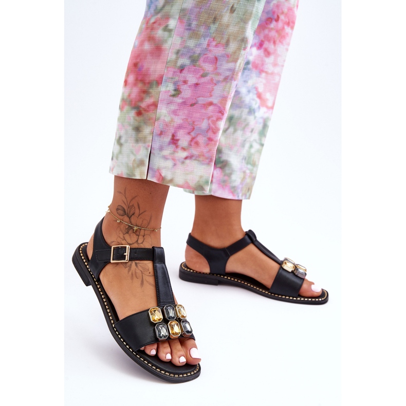 Women's Sandals S.Barski With Stones KV-2775-30 Black 2 Women's Sandals S.Barski With Stones KV-2775-30 Black 2