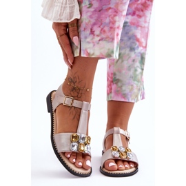 Women's Sandals S.Barski With Stones KV-2775-30 Beige 1