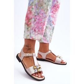 Women's Sandals S.Barski With Stones KV-2775-30 Beige 2