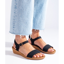 Women's platform sandals black Shelovet 1