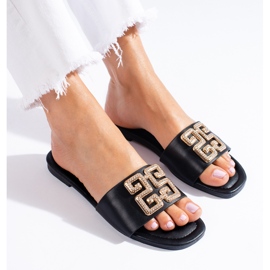 Elegant black Shelovet women's slippers 1 Elegant black Shelovet women's slippers 1