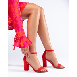 Red suede high heel sandals from Shelovet 1 Red suede high heel sandals from Shelovet 1