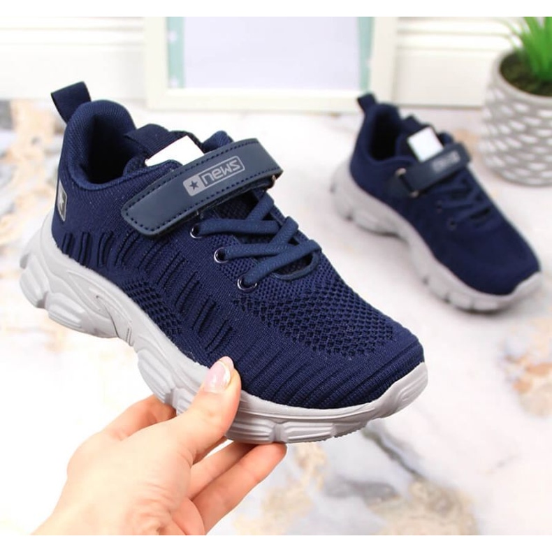 Sports shoes on the News Jr EVE395 platform navy blue 1