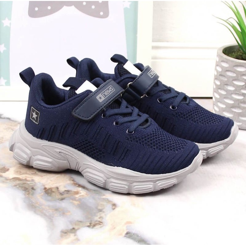 Sports shoes on the News Jr EVE395 platform navy blue 2