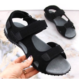 American Club W AM929A black velcro sports sandals 1