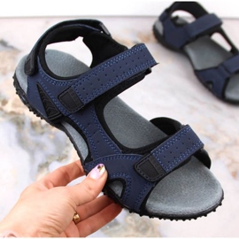 American Club W AM929B navy blue sports sandals with velcro 1 American Club W AM929B navy blue sports sandals with velcro 1