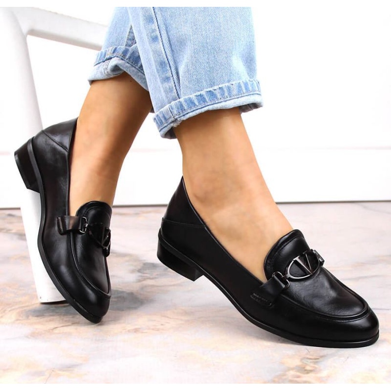 Women's shoes with flat heels black Vinceza 10904 1
