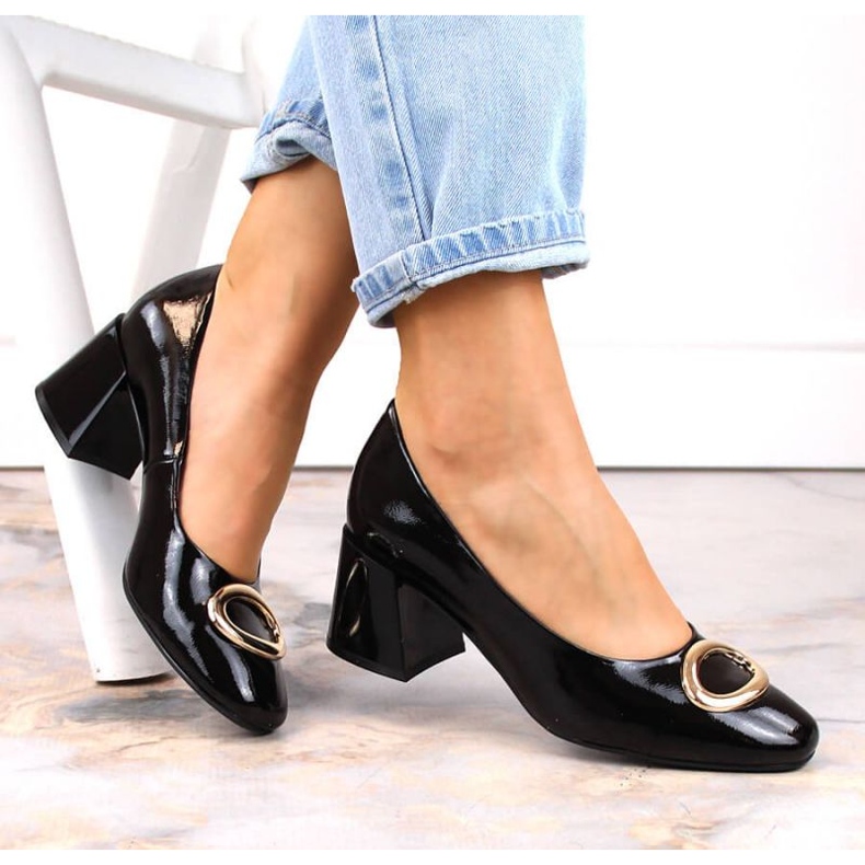 Patent high heel pumps Vinceza W JAN179C black 1