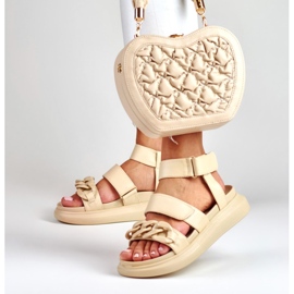 La.Fi Beige sandals with a chain 1