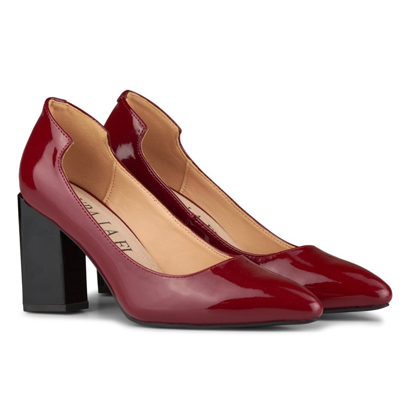 La.Fi Burgundy lacquered pumps on the post 1