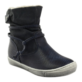 American Club Navy blue winter boots with a zipper American 16183 1