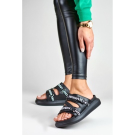 Stylish black slippers from La.Fi 2