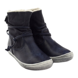 American Club Navy blue winter boots with a zipper American 16183 4 American Club Navy blue winter boots with a zipper American 16183 4