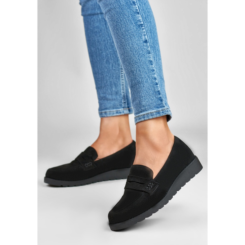 La.Fi Classic black suede shoes 2
