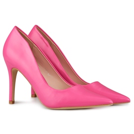 Pink heels made of eco-leather 1