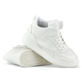 Women's white sneakers above the ankle 1