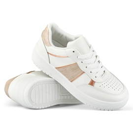 White sports shoes with beige accessories 1
