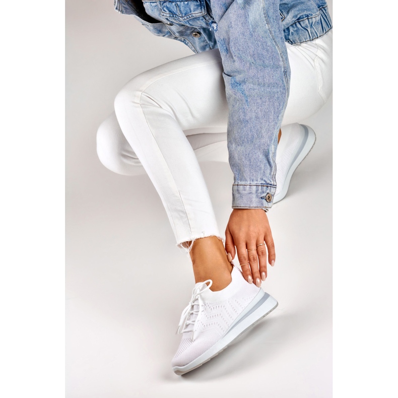 White wedge sports shoes 1