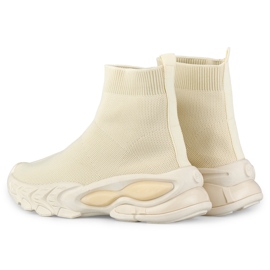 High beige women's slip-on shoes 1
