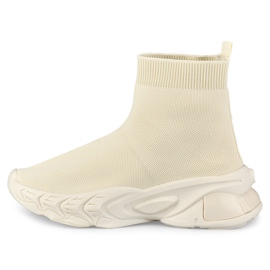 High beige women's slip-on shoes 2