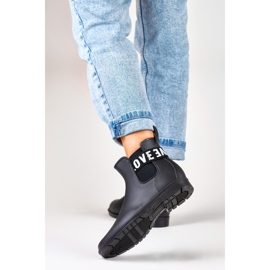 Love White women's matte black rain boots 2