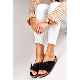 Classic black slippers with a bow 2