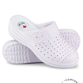 Comfortable women's flip-flops with covered fingers white 1