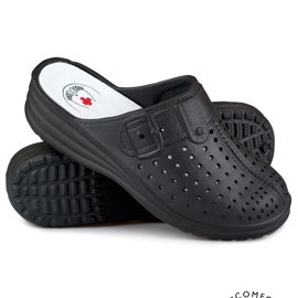 Comfortable women's flip-flops with covered fingers black 1