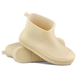 Matte beige women's rain boots 1