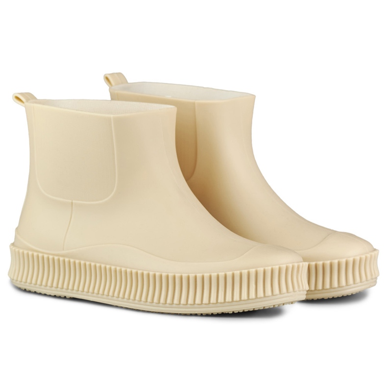 Matte beige women's rain boots 2