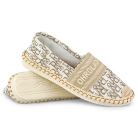 Women's beige slip-on shoes 1