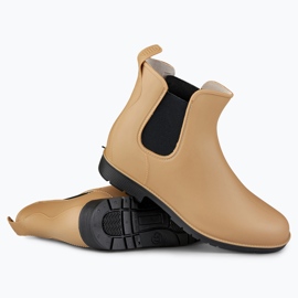 Women's dark beige rubber boots 1