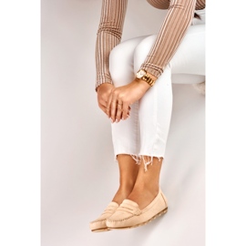 Comfortable beige women's loafers 1