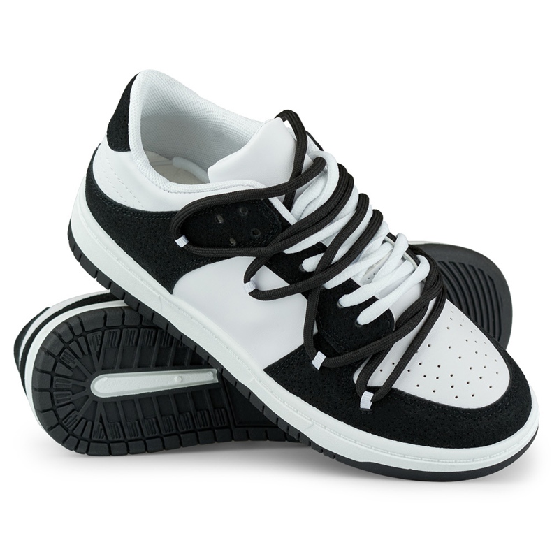 Black and white women's sports shoes multicolored 1