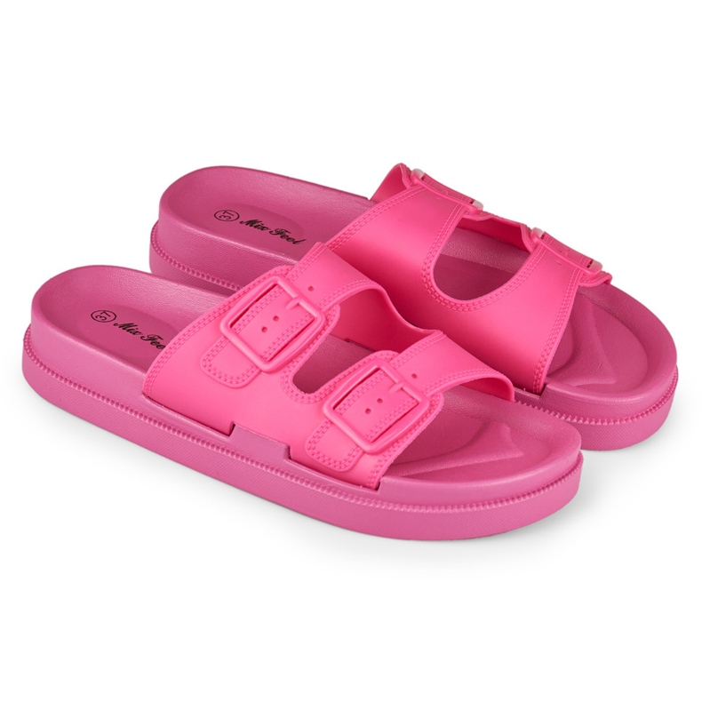Rubber pink comfortable women's slippers 1