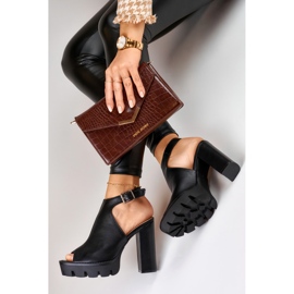 Black boots with an open heel 2