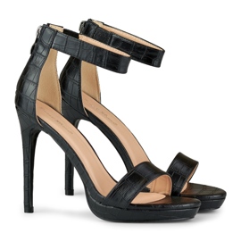 Women's black high heel sandals 1