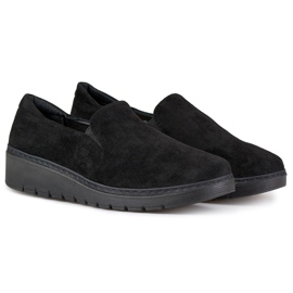 Comfortable women's suede black shoes 1