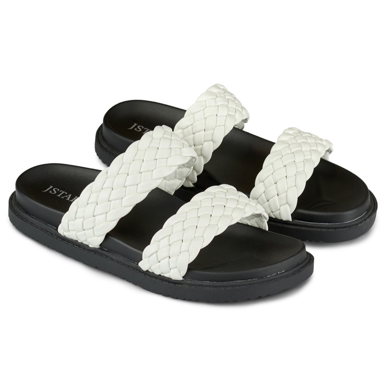 Women's black and white woven slippers 1 Women's black and white woven slippers 1