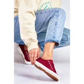 Burgundy low sneakers red 1