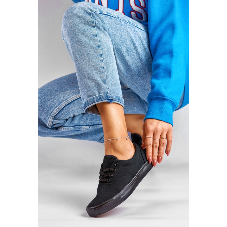 Classic women's sneakers with a black sole 1